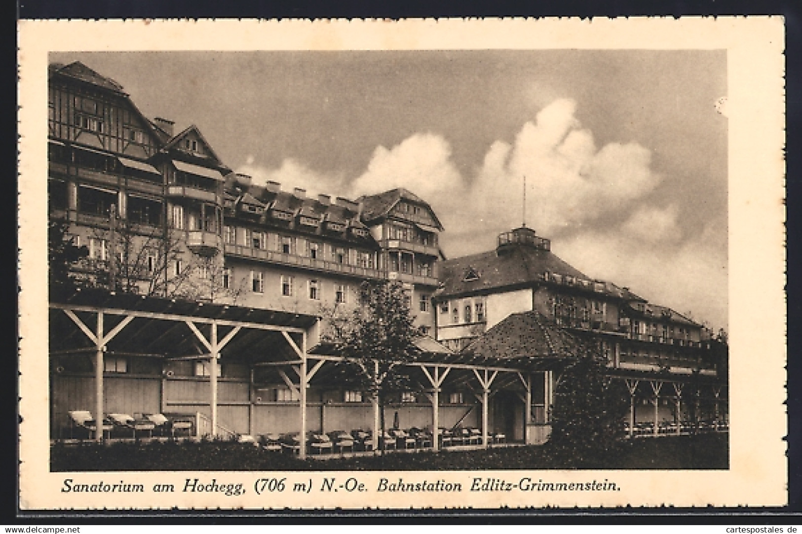 AK Edlitz-Grimmenstein, Sanatorium am Hochegg, Betten im Freien