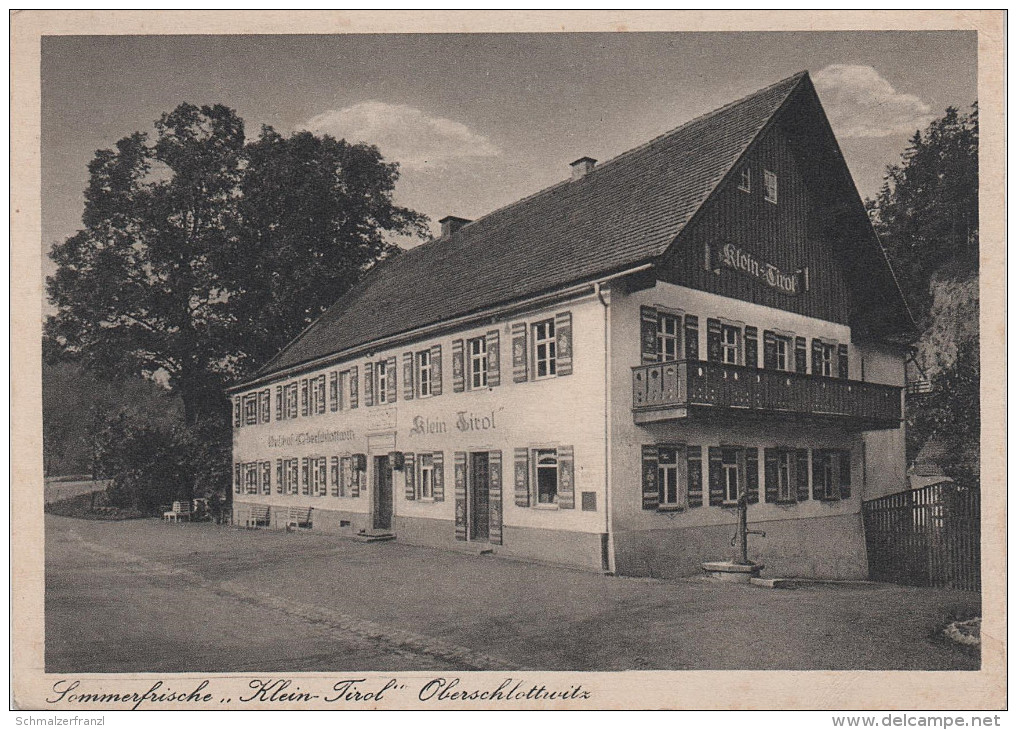 AK Gasthaus Klein Tirol Oberschlottwitz Schlottwitz Müglitztal bei Glashütte Liebstadt Cunnersdorf Seitenhain Geising