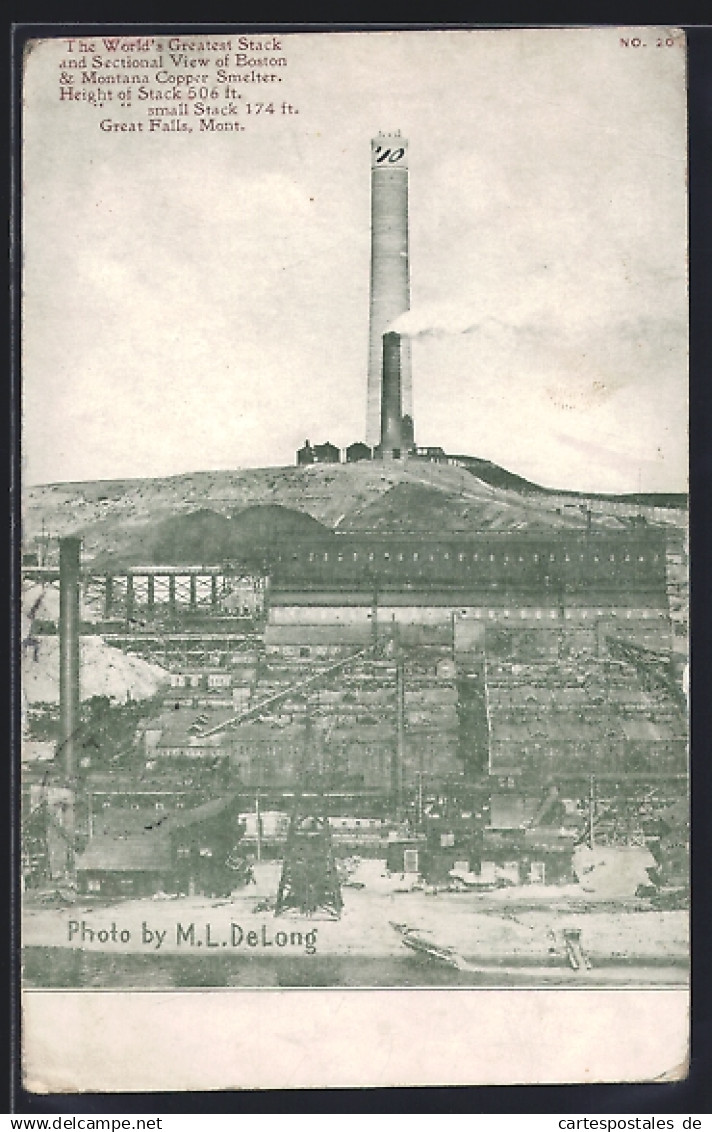 AK Great Falls, MT, Boston & Montana Copper Smelter, Stack