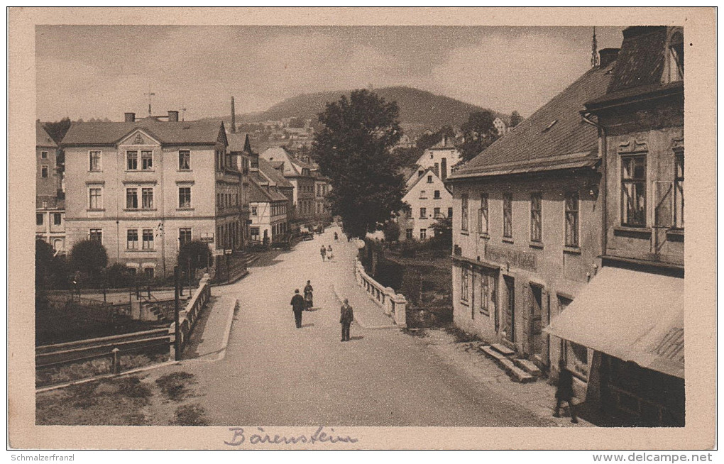 AK Grenzstrasse Bärenstein Reichsgrenze Grenze Weipert Stempel Vejprty Gasthof Carlsbad bei Oberwiesenthal Annaberg