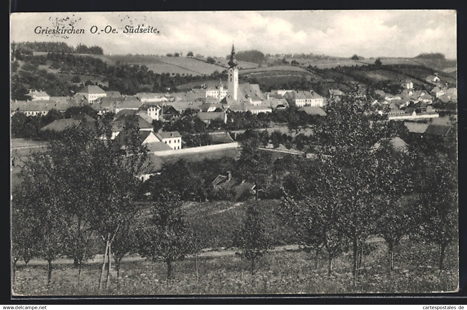 AK Grieskirchen, Ortsansicht von Süden