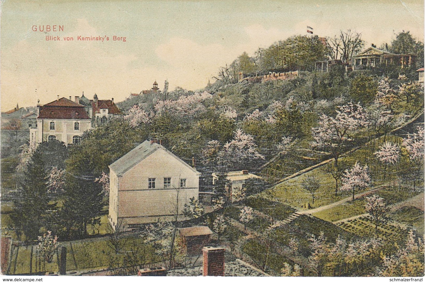 AK Gubin Guben Kaminsky 's Berg Restaurant Gasthof Grüne Wiese a Gubinchen Schöneiche Germersdorf Heidekrug Buderose