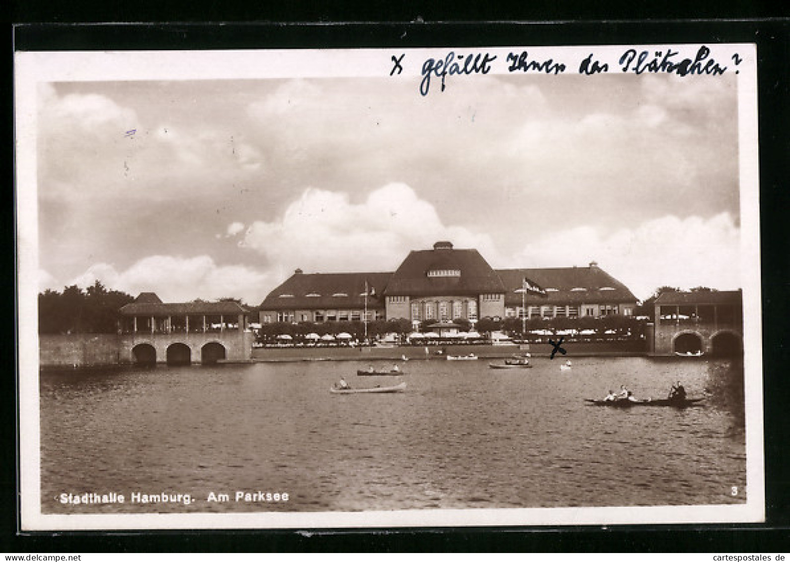 AK Hamburg-Winterhude, Stadthalle am Parksee