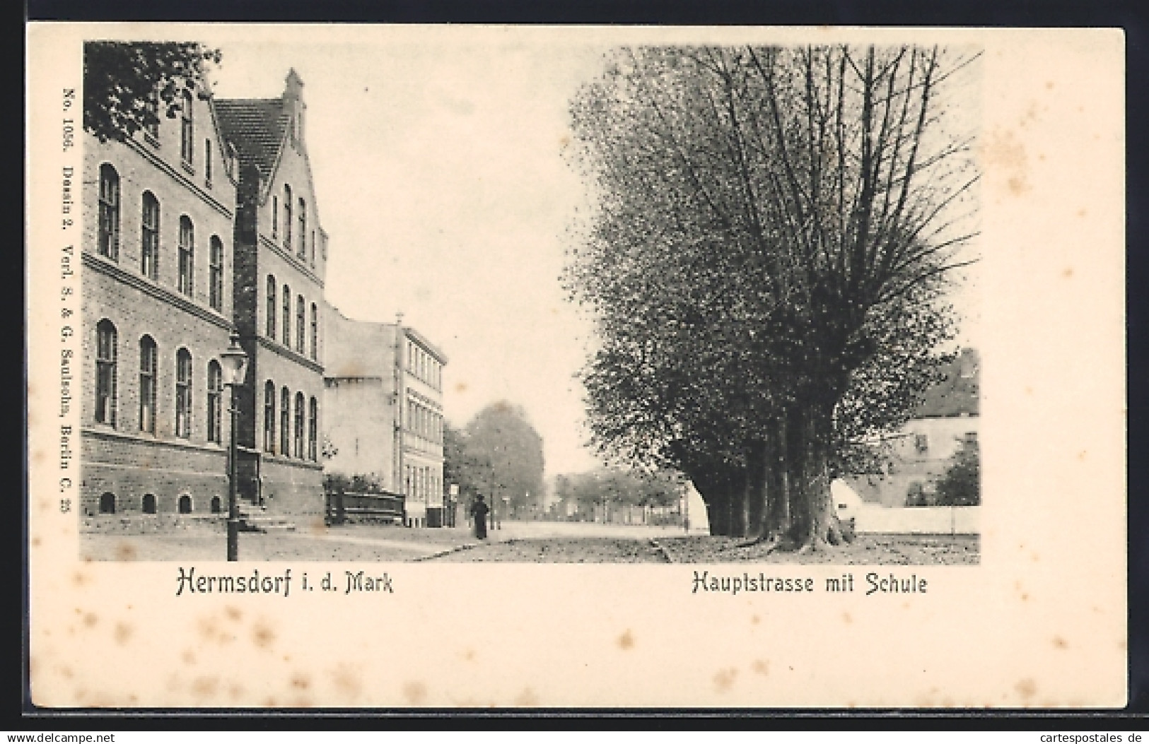 AK Hermsdorf / Reinickendorf, Hauptstrasse mit Schule