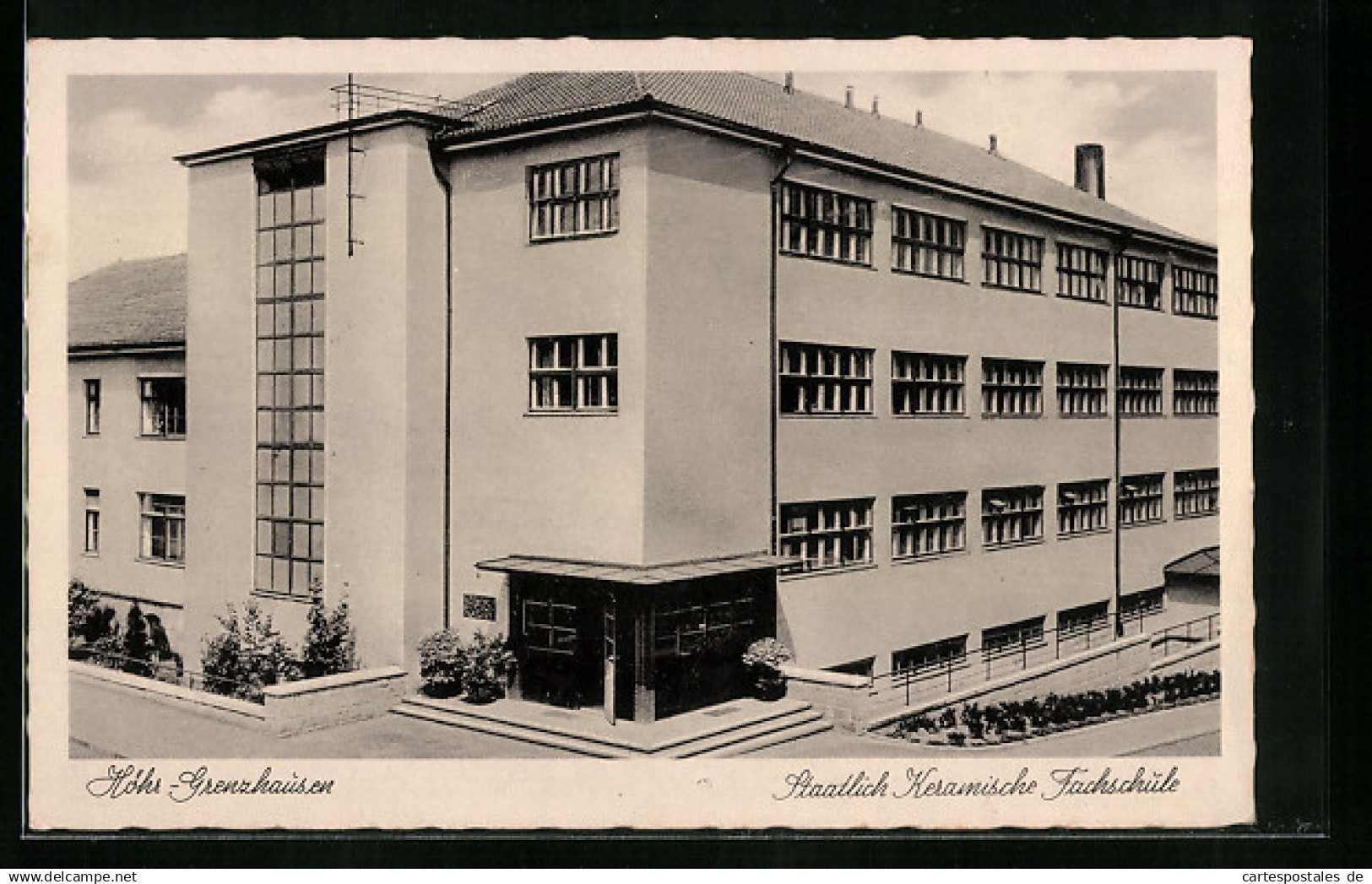 AK Höhr-Grenzhausen, Staatlich Keramische Fachschule, Bauhaus-Stil