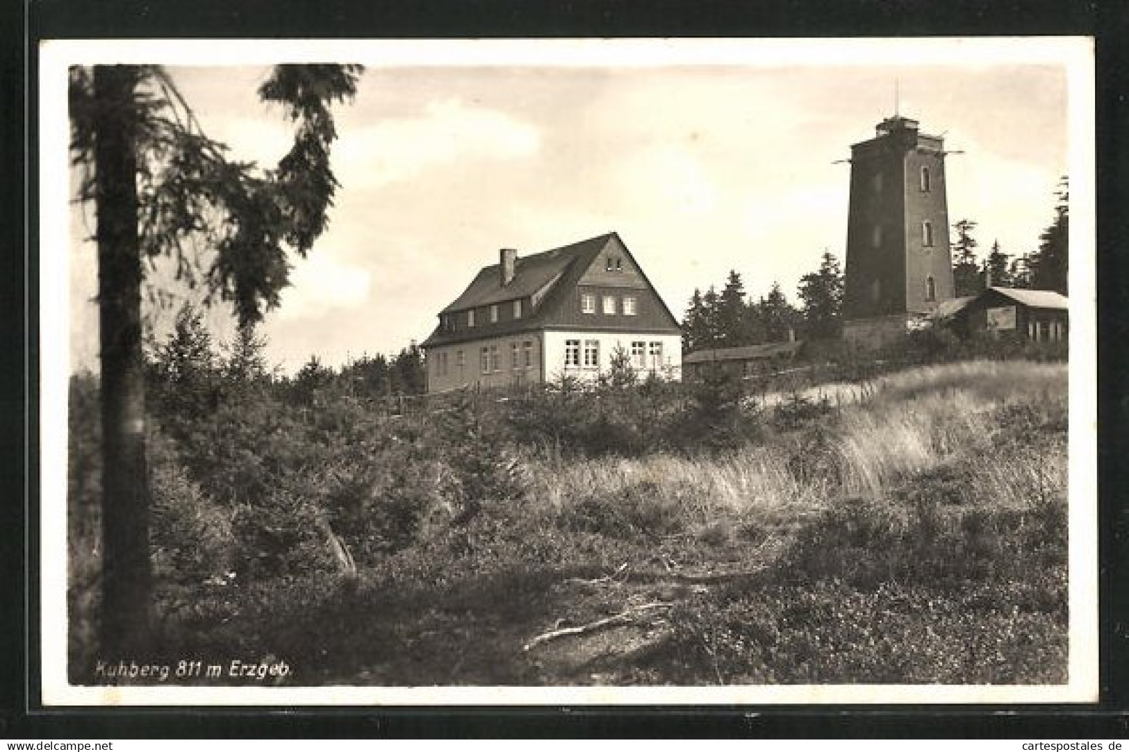 AK Kuhberg bei Schönheide, Gasthaus Neues Berghaus, Prinz-Georg-Turm