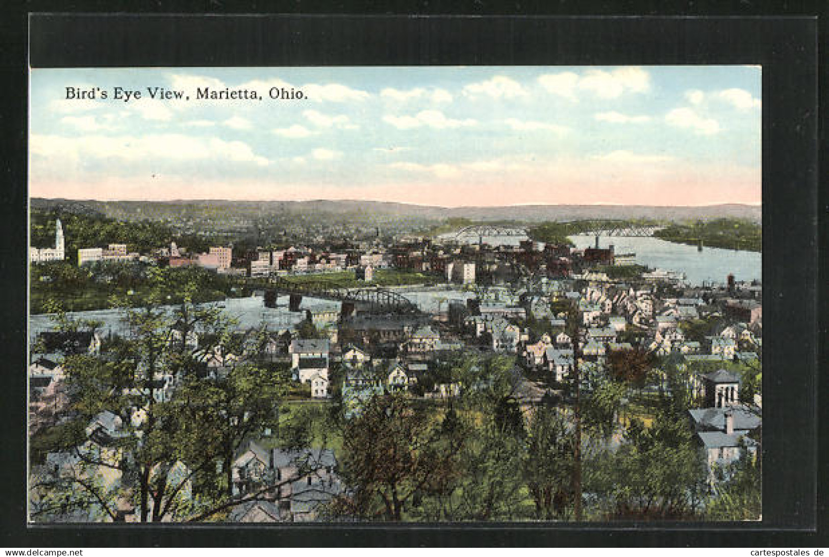 AK Marietta, OH, City from Bird`s Eye View