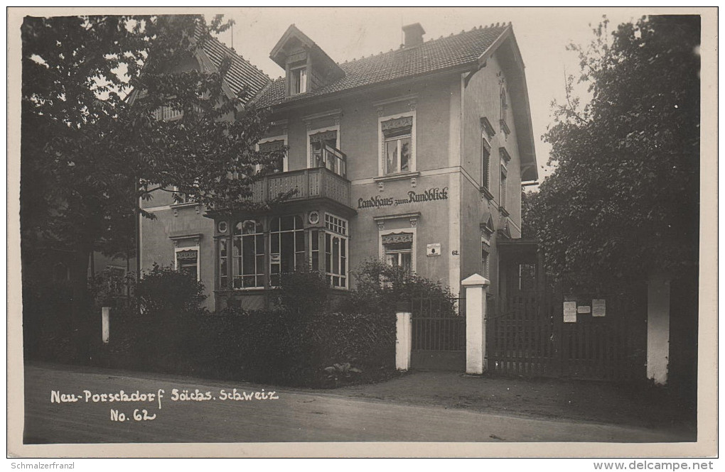 AK Neuporschdorf Neuporschdorfer Str 62 Landhaus Rundblick Neu Porschdorf a Rathmannsdorf Waltersdorf Sächsische Schweiz