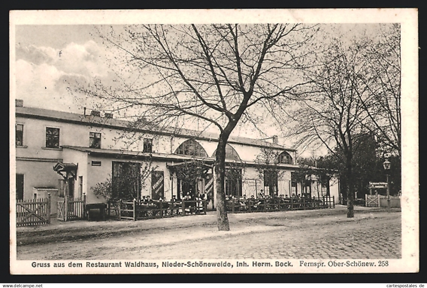 AK Nieder-Schöneweide, Restaurant Waldhaus von H. Bock, Berliner Strasse 81 (jetzt Schnellerstrasse)