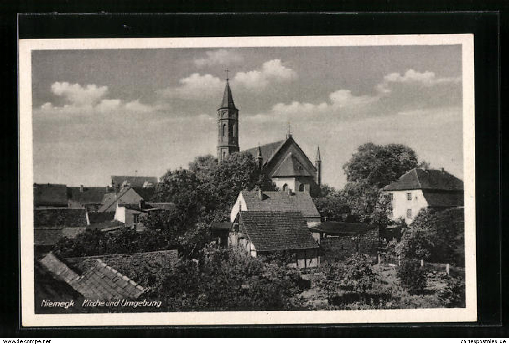 AK Niemegk, Blick auf die Kirche und die Umgebung