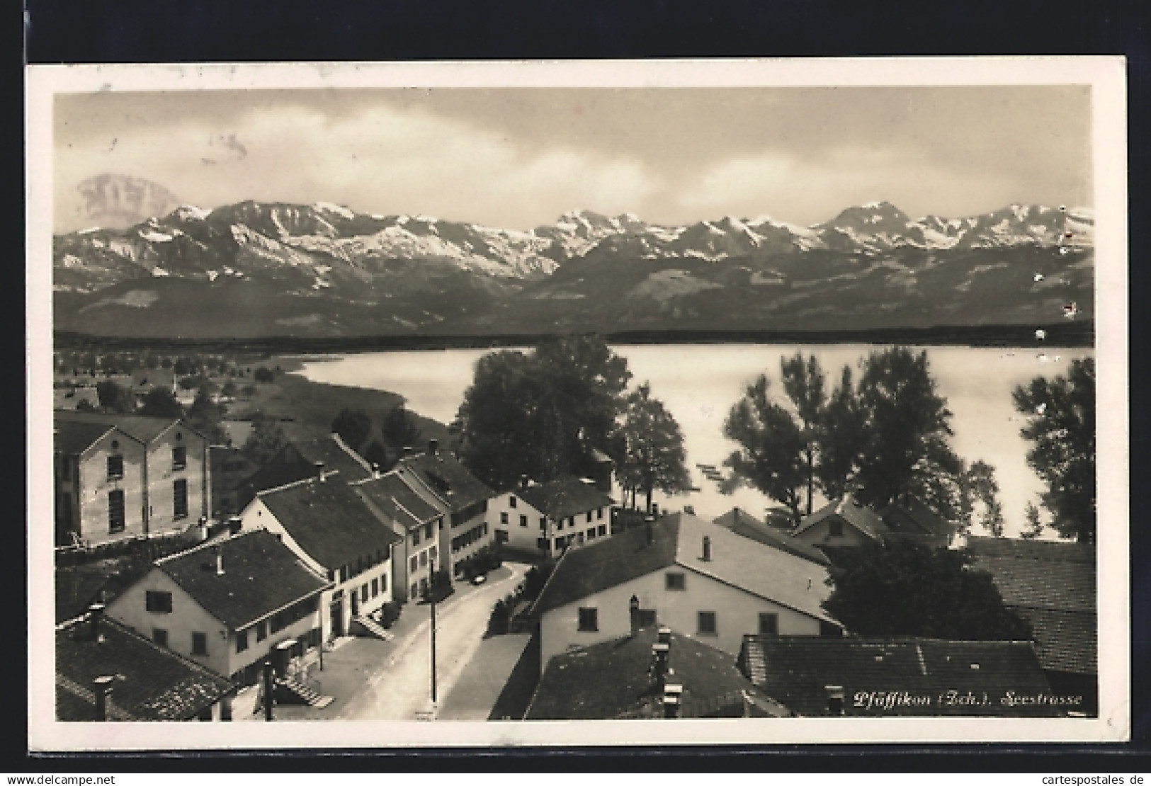 AK Pfäffikon, Seestrasse aus der Vogelschau