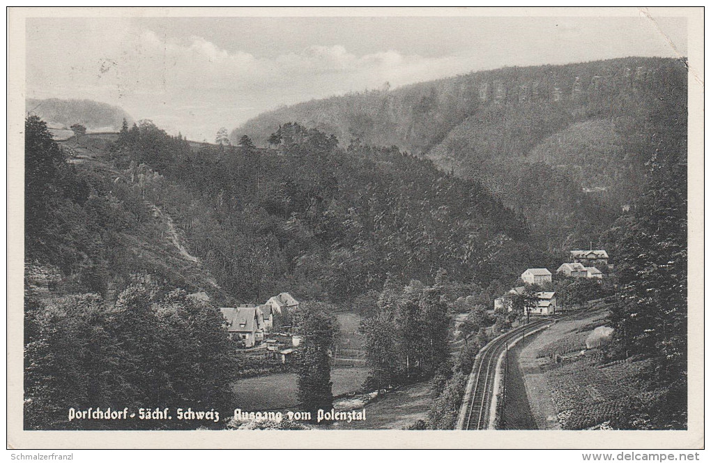 AK Porschdorf Bahnhof Eisenbahn Sebnitztalbahn bei Rathmannsdorf Gossdorf Kohlmühle Sebnitz Schandau Sächsische Schweiz