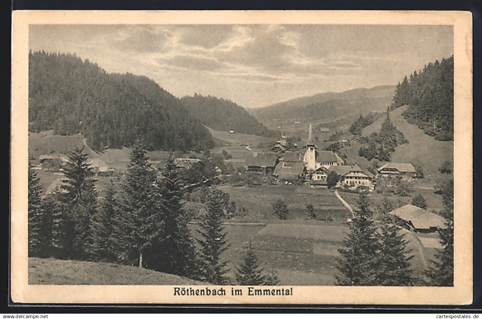 AK Röthenbach im Emmental, Teilansicht mit Kirche