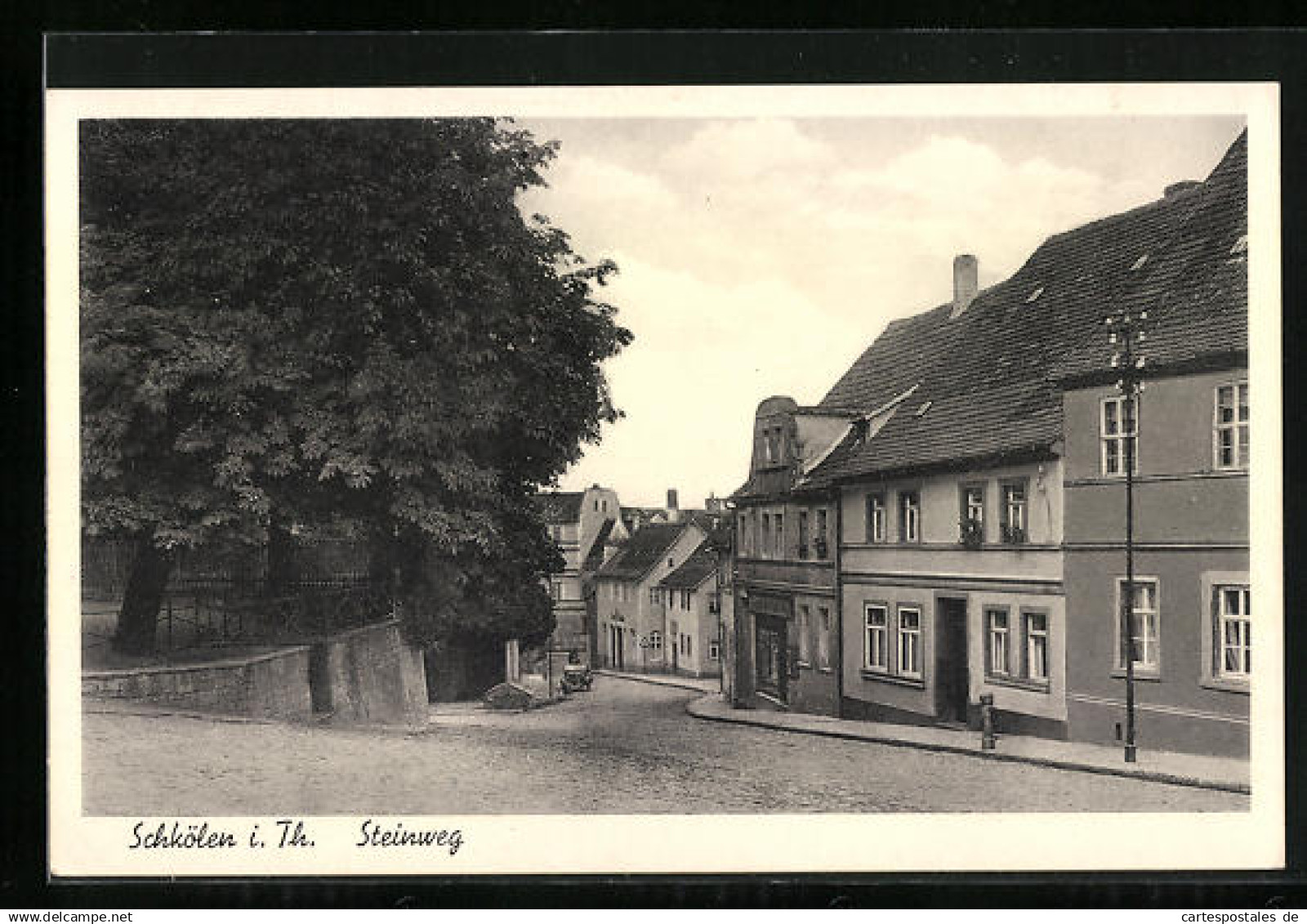 AK Schkölen i. Th., Blick in den Steinweg