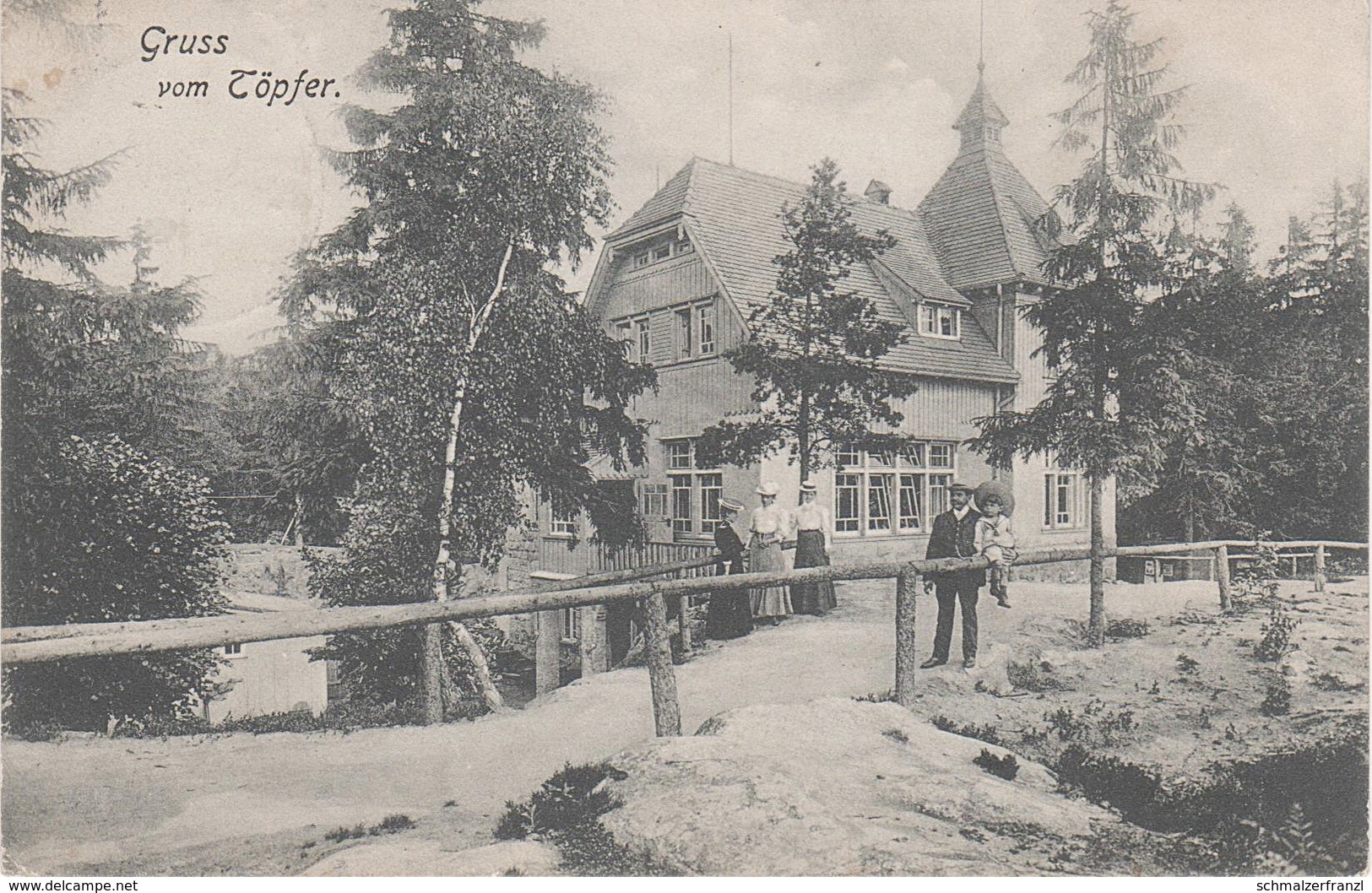 AK Töpferbaude Töpfer Baude Gasthaus Turm a Oybin Olbersdorf Jonsdorf Zittau Lückendorf Hartau Eichgraben Grottau Hradek