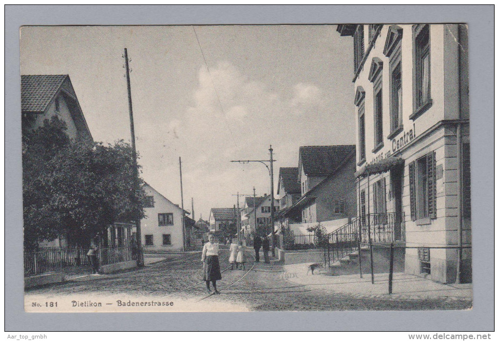 AK ZH DIETIKON 1915-12-30 Dietikon Bremgartner Bahn Badenerstrasse Foto #181