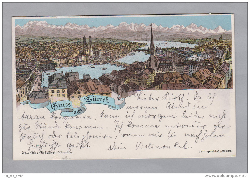 AK ZHs Zürich 1899-04-27 Litho H.Schlumpf # 7