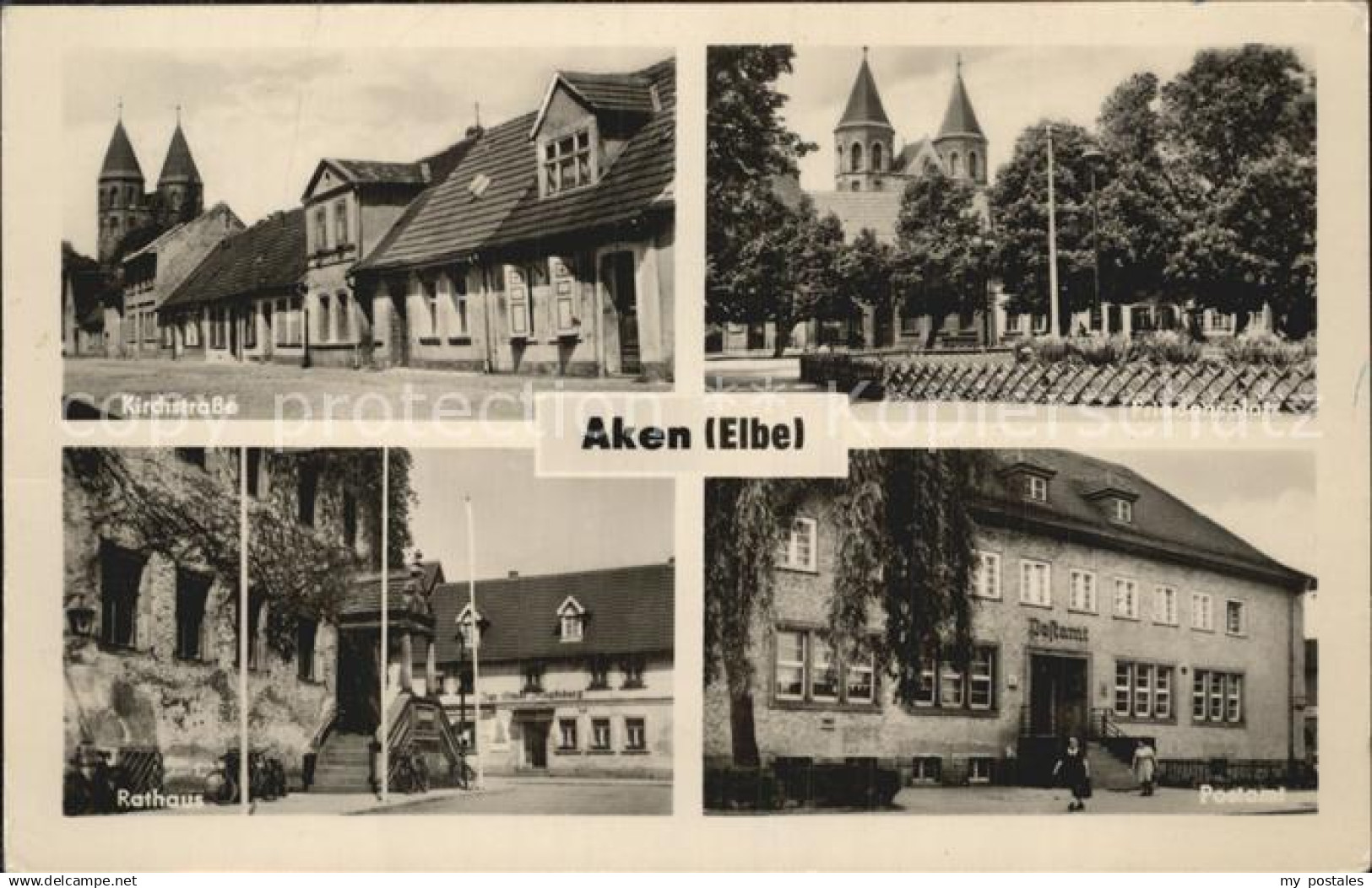 Aken Elbe Kirchstrasse Rathaus Friedensplatz Postamt