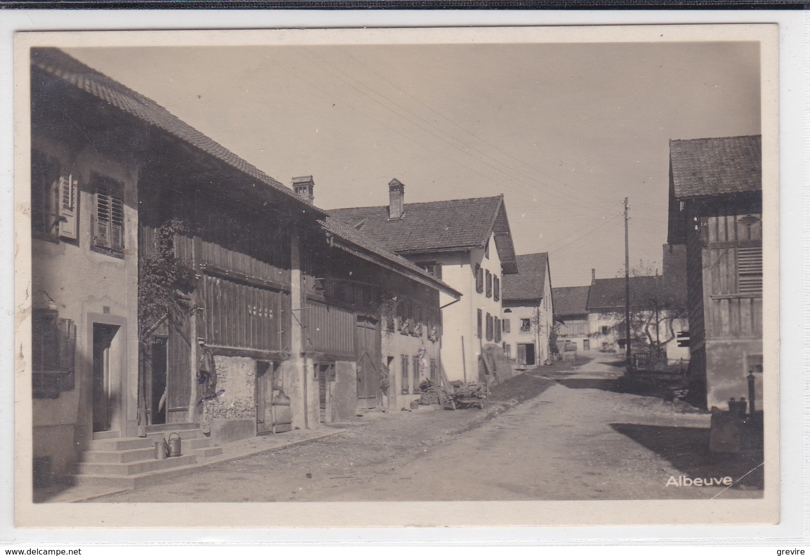 Albeuve, carte-photo, rue du village