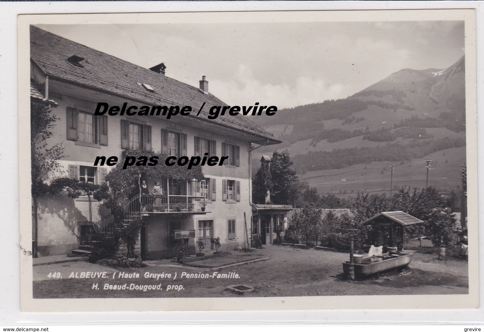 Albeuve,  Pension Beaud-Dougoud, carte-photo