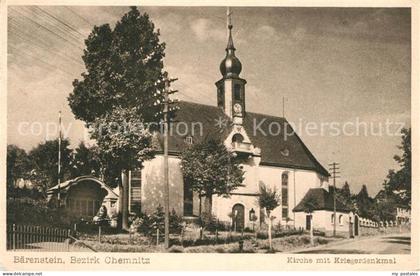 43347292 Baerenstein Altenberg Kirche mit Kriegerdenkmal Baerenstein Altenberg