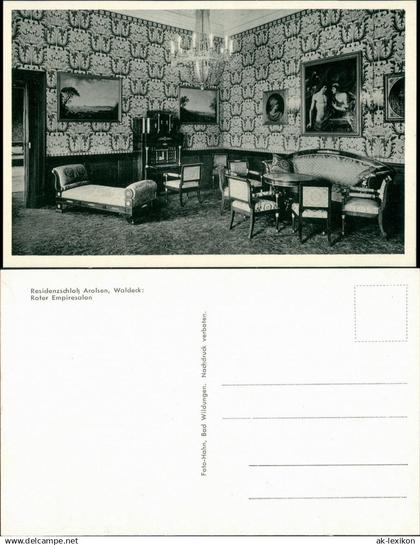 Ansichtskarte Bad Arolsen Schloss Arolsen - Roter Empiresalon 1932