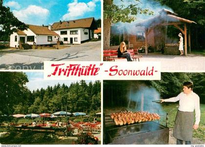 73763331 Eckweiler Bad Sobernheim Trifthuette Soonwald Gartenterrasse Spiessbrat