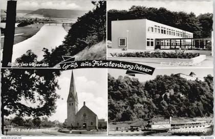 70133342 Fuerstenberg Weser Fuerstenberg Weser Kirche Schule Schloss Fuerstenber