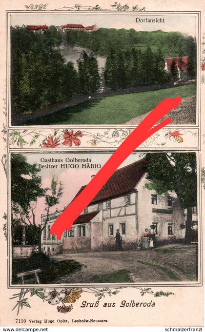 Litho AK Golberode Gasthaus Mutter Häbig a Babisnau Gaustritz Goppeln Rippien Hänichen Bärenklause Bannewitz Dresden