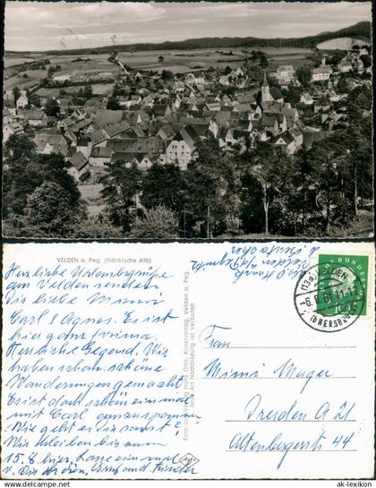 Velden (Pegnitz) Gesamtansicht Totalansicht 1961   gelaufen mit Stempel VELDEN