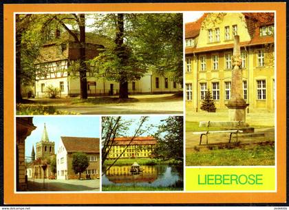 F7381 - TOP Lieberose - HO Gaststätte Lindenhof Schloß Postmeilensäule - Bild und Heimat Reichenbach