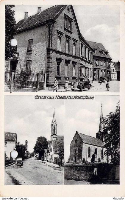 Gruß aus Niederlustadt (Pfalz) - Mehrbild gel.193? gelocht