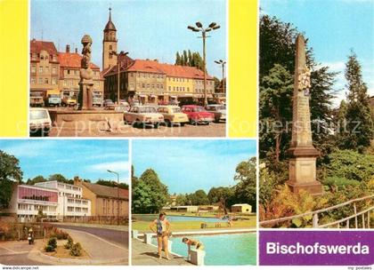 73302390 Bischofswerda Altmarkt Kreiskulturhaus Freibad Postsaeule Bischofswerda