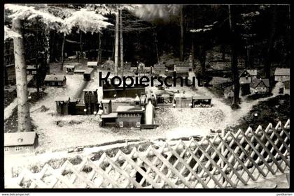 ÄLTERE POSTKARTE BOCKAU IM ERZGEBIRGE BOCKAUER POCHWERK IN MINIATUR Modell-Schau miniature Ansichtskarte cpa AK postcard