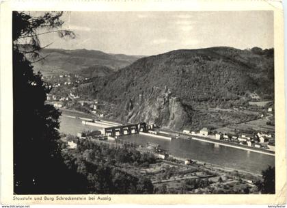 Aussig - Staustufe und Burg Schreckenstein