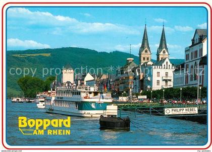 73168281 Boppard Rhein Schiffsanleger Kirche Boppard Rhein