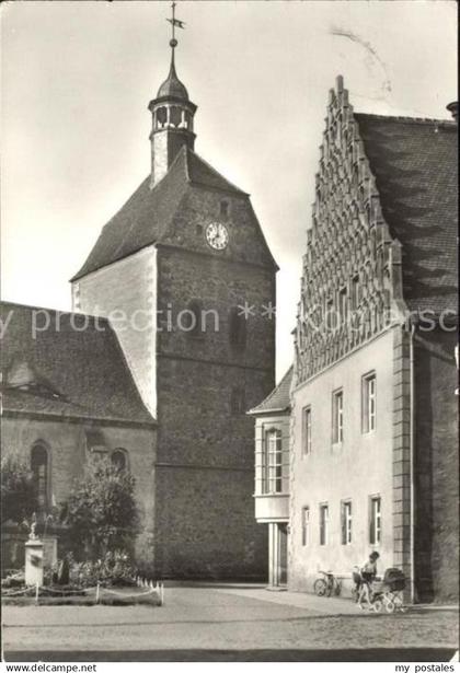 72042999 Muehlberg Elbe Rathaus und Frauenkirche