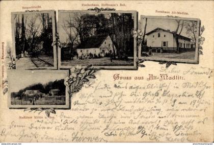 CPA Alt Madlitz Wilmersdorf Briesen in der Mark, Bergschlucht, Fischerhaus Hoffmann's Ruh, Forsthaus