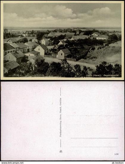 Deetz (Havel)-Groß Kreutz (Havel) Gesamtansicht Orts-Panorama-Ansicht 1910