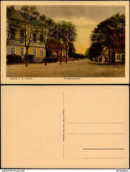 Deetz (Havel)-Groß Kreutz (Havel) Straße  im Dorf-Zentrum 1910