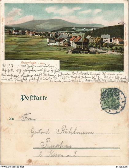 Ansichtskarte Braunlage Straßenpartie 1902