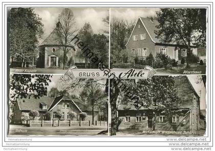 Bünde - Ahle - Pfarrhaus - Schule - Fotokarte