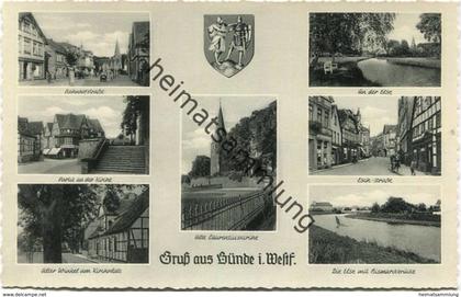 Bünde - Bahnhofsstrasse - Esch-Strasse - Else - Foto-AK - Verlag Schöning & Co Lübeck