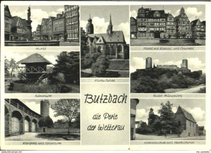 70104530 Butzbach Butzbach Markt Rathaus Kirche Ruine Muenzenberg Turm x 1952