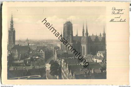 Danzig - Rathaus - Marienkirche - Foto-AK 30er Jahre - Verlag W. F. Burau Danzig