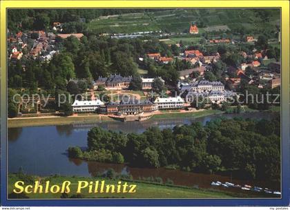 71827498 Pillnitz Schloss Pillnitz und Weinbergskirche Fliegeraufnahme Pillnitz