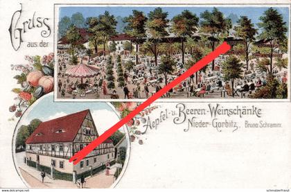 Litho AK Dresden Nieder Gorbitz Niedergorbitz Gasthof Beeren Weinschänke a Pennrich Altfranken Pesterwitz Wölfnitz Cotta