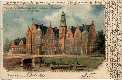 Gruss aus Ostfriesland - Emden - Litho