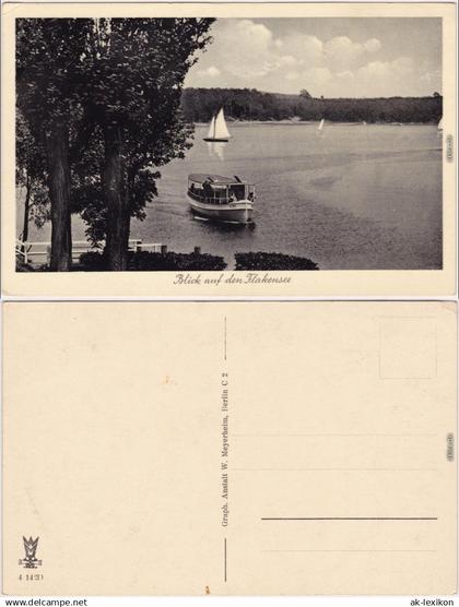 Falkensee Fähre und Segelboote auf dem See Ansichtskarte 1932