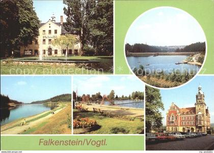 72111022 Falkenstein Vogtland Schloss Talsperre Sperrmauer Freibad Rathaus